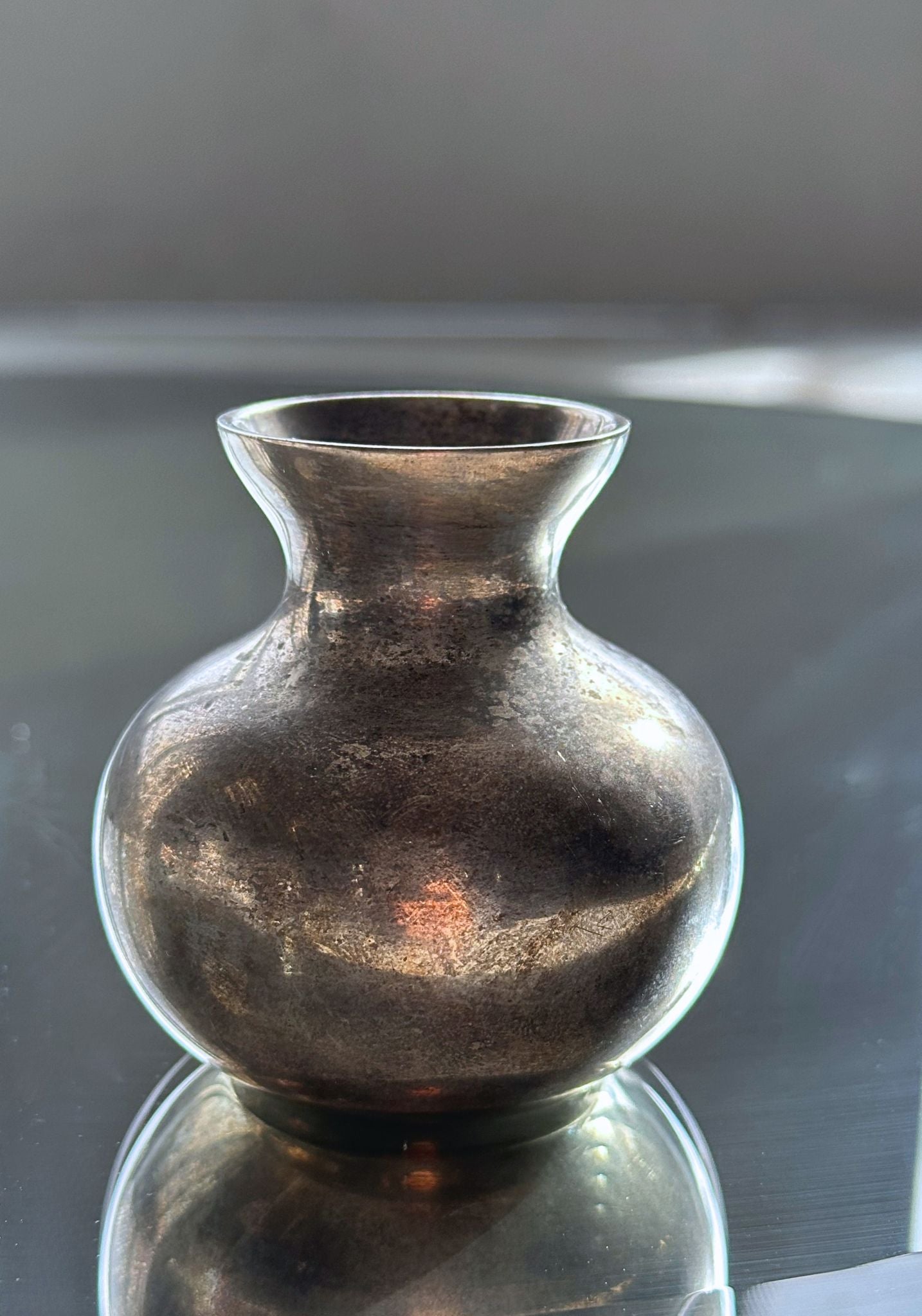 VTG BRASS MINI VASE, NEPAL HOLY WATER POT