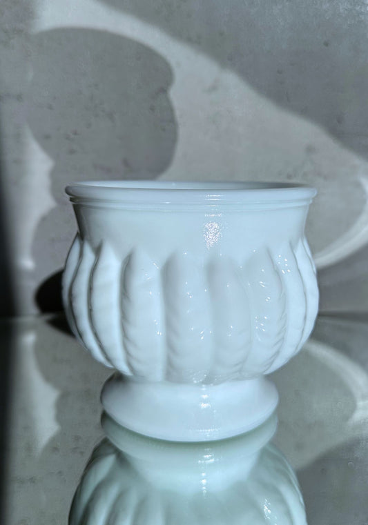 VTG RANDALL MILK GLASS FOOTED BOWL