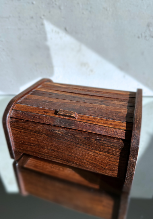 KALMAR TEAK WOOD ROLL TOP CASSETTE BOX (1970)